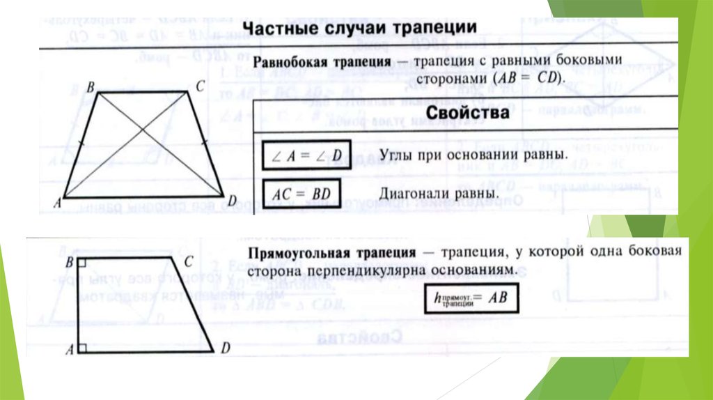 Какая трапеция прямоугольная. Частные случаи трапеции. Свойства прямоугольной трапеции. Частным случаем трапеции. Прямоугольная трапеция свойства и признаки.