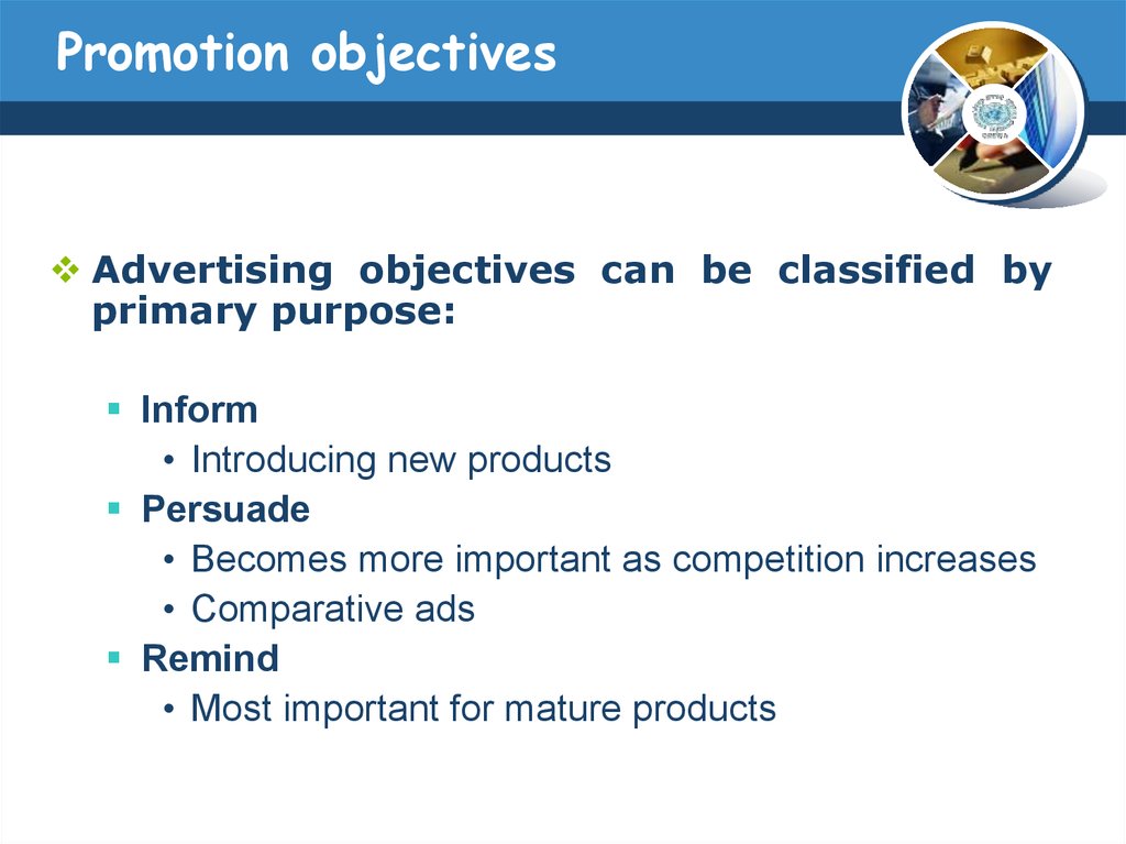 promotional objectives