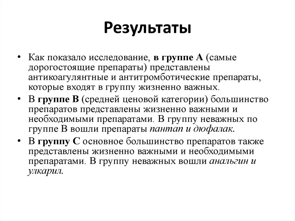Результаты