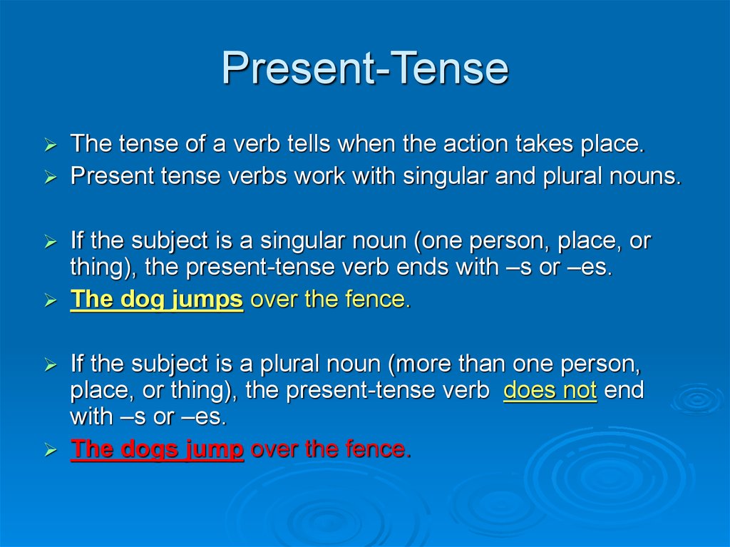 present tense verbs