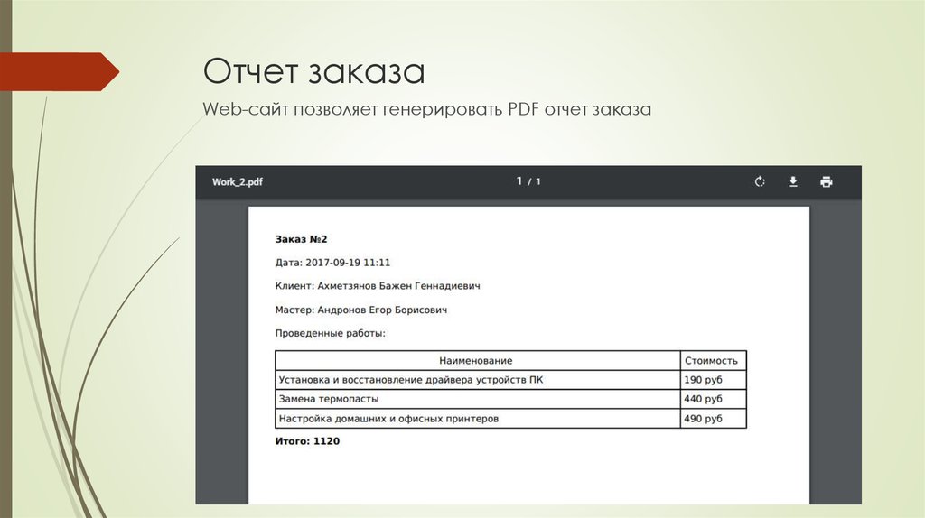 Установить наименование. Отчет о заказах. Отчет по заказам. Отчёт заказы пример. Пдф отчет.