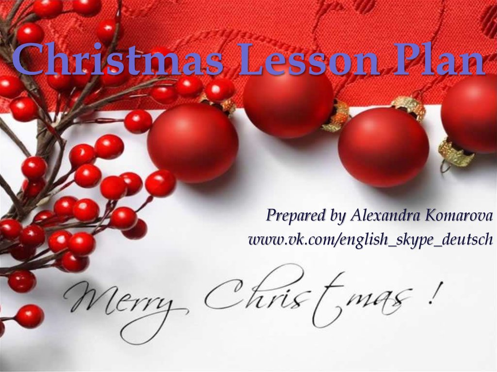 Christmas Lesson Plan