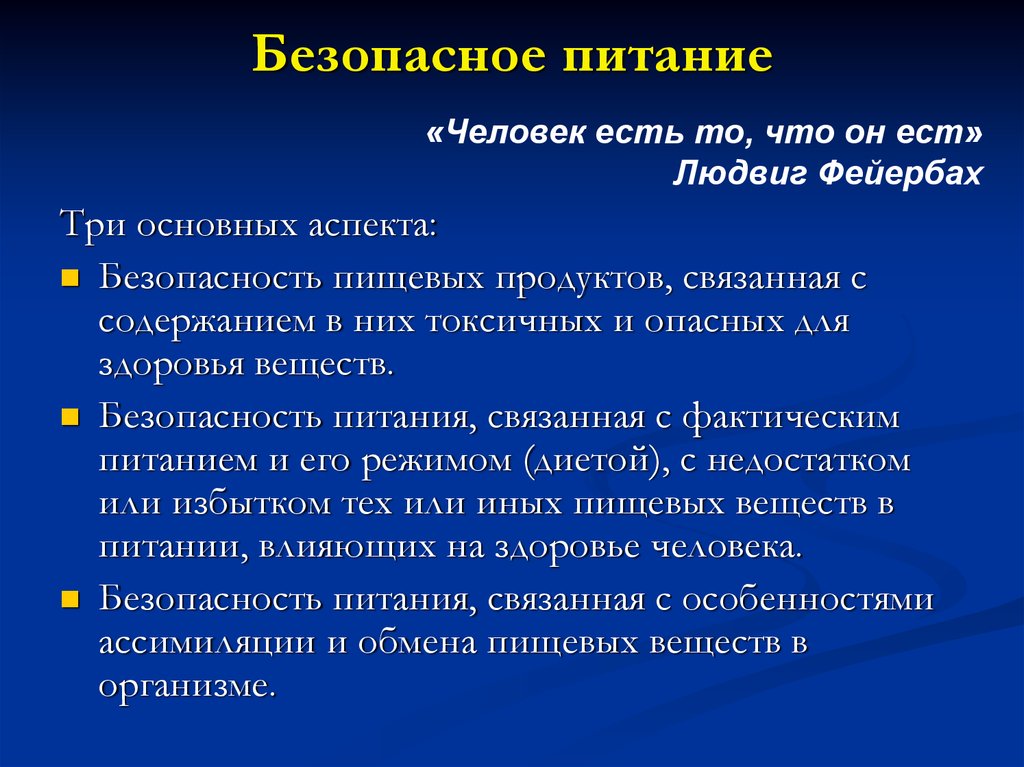 Безопасность питания презентация