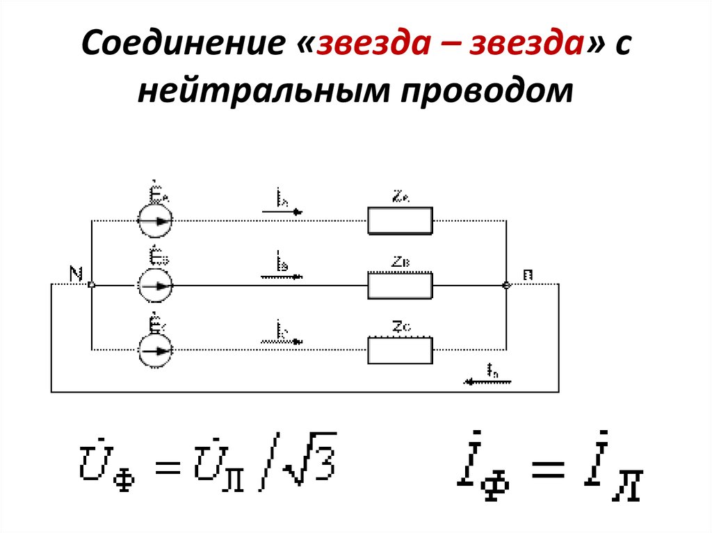 Соединение проводов звезду. Соединение звезда звезда с нейтральным проводом. Схема подключения звездой с нейтральным проводом. Соединение трехфазных потребителей в звезду. Соединение звезда звезда с нулевым проводом токи.