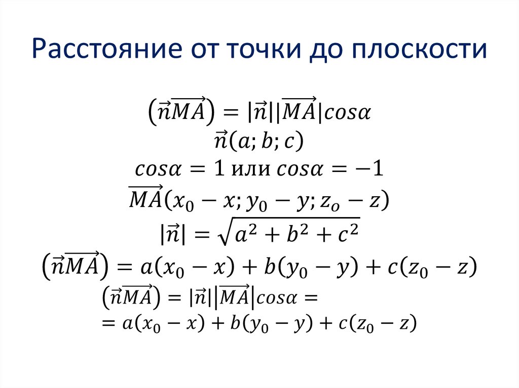 Расстояние от точки до плоскости