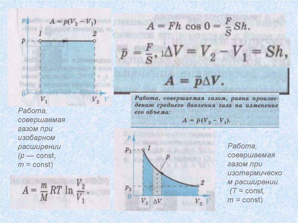 Что происходит при расширении газа. Работа совершаемая газом. Работа газа при расширении. Работа совершенная газом при расширении. Работа газа при изобарном расширении.
