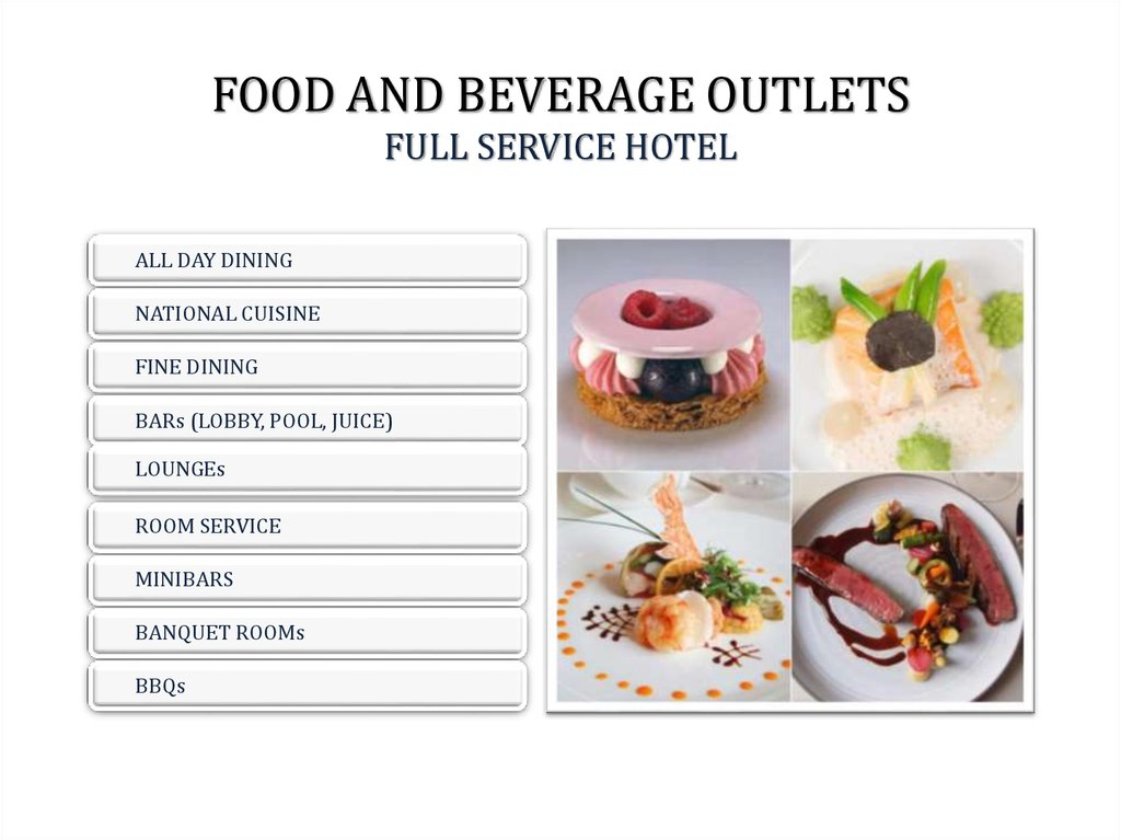 presentation of room service food and beverage