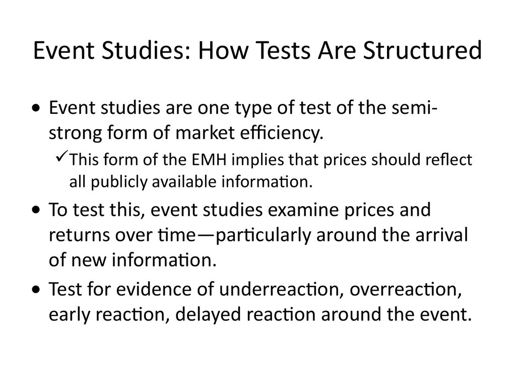 Event Studies: How Tests Are Structured