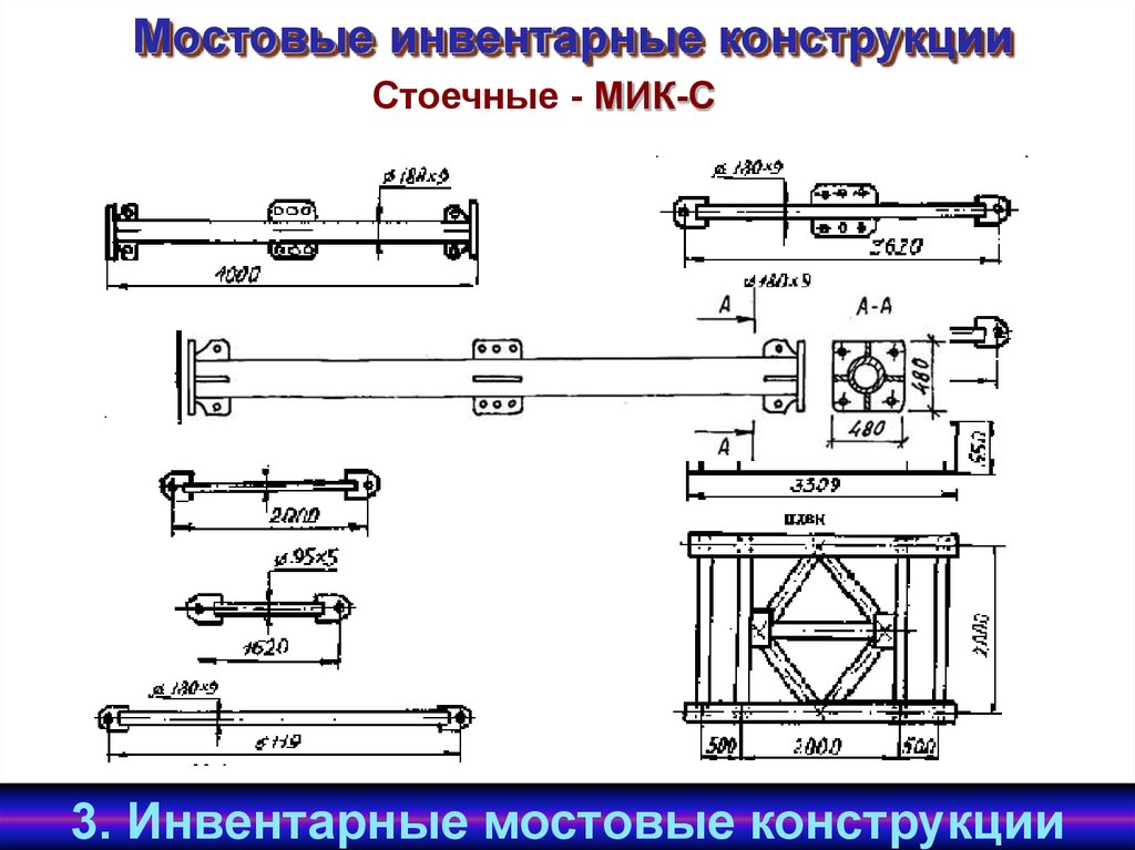 Мик с мостовые инвентарные стоечные конструкции чертежи