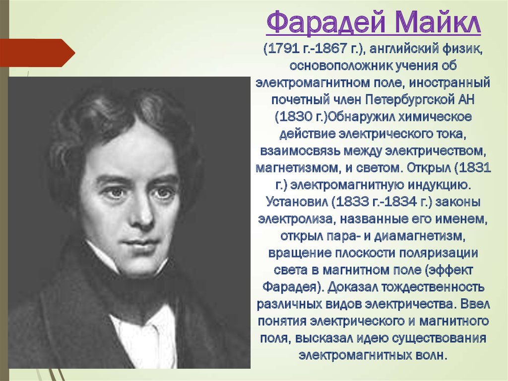 Создатель электромагнитного поля. Английский физик основоположник учения об электромагнитном поле.