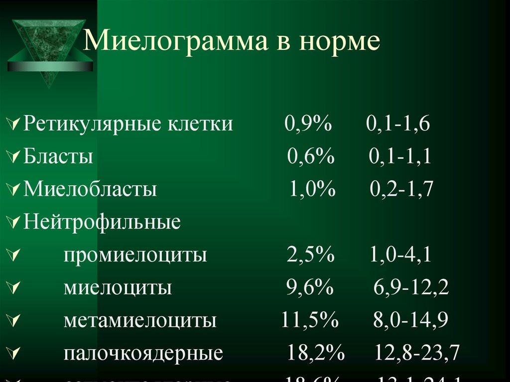 Подсчет миелограммы