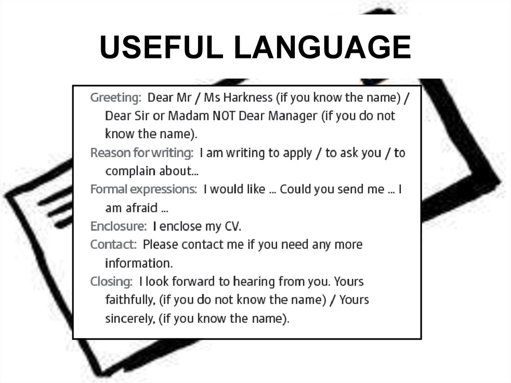 USEFUL LANGUAGE
