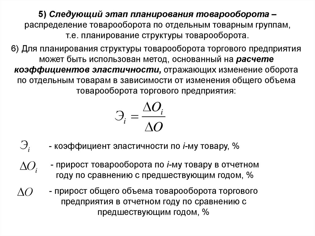 Расчет объема товарооборота. Этапы планирования товарооборота. Методы расчета товарооборота. Планирование структуры товарооборота. Планирование товарооборота торгового предприятия.