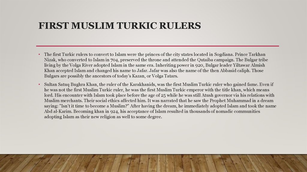 First Muslim Turkic rulers