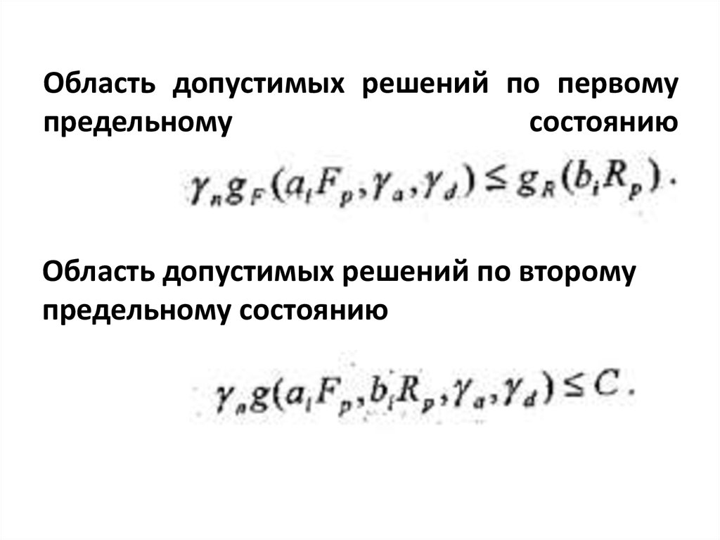 Область допустимых решений по первому предельному состоянию