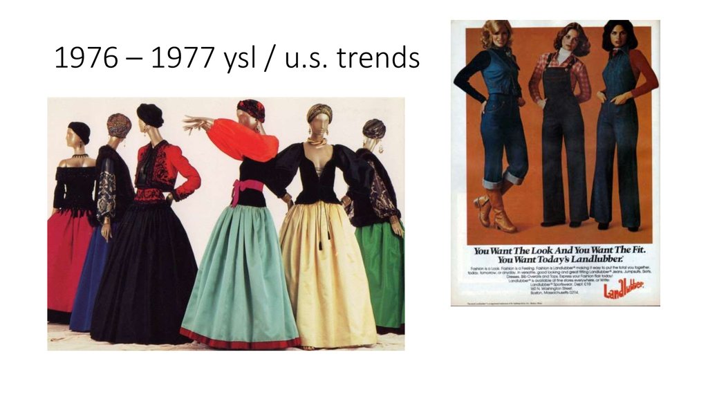 1976 – 1977 ysl / u.s. trends