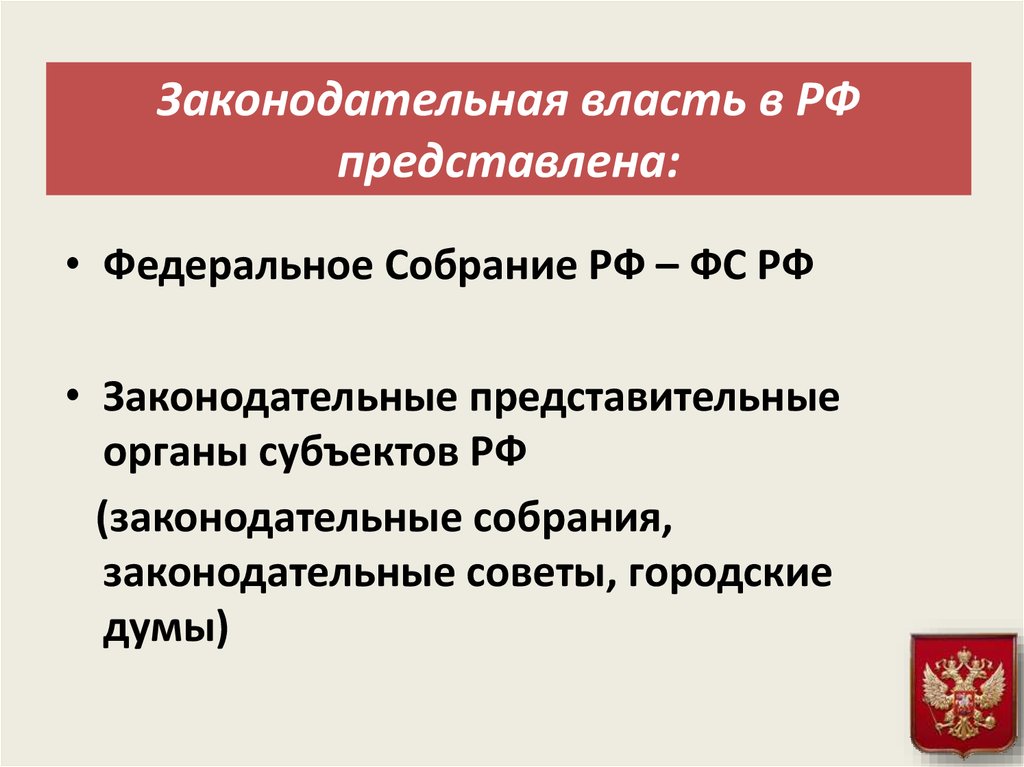 План законодательная власть в рф