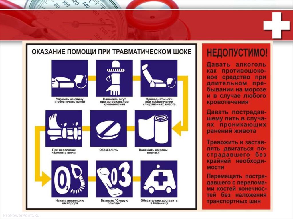 Первая медицинская помощь при травматическом шоке презентация