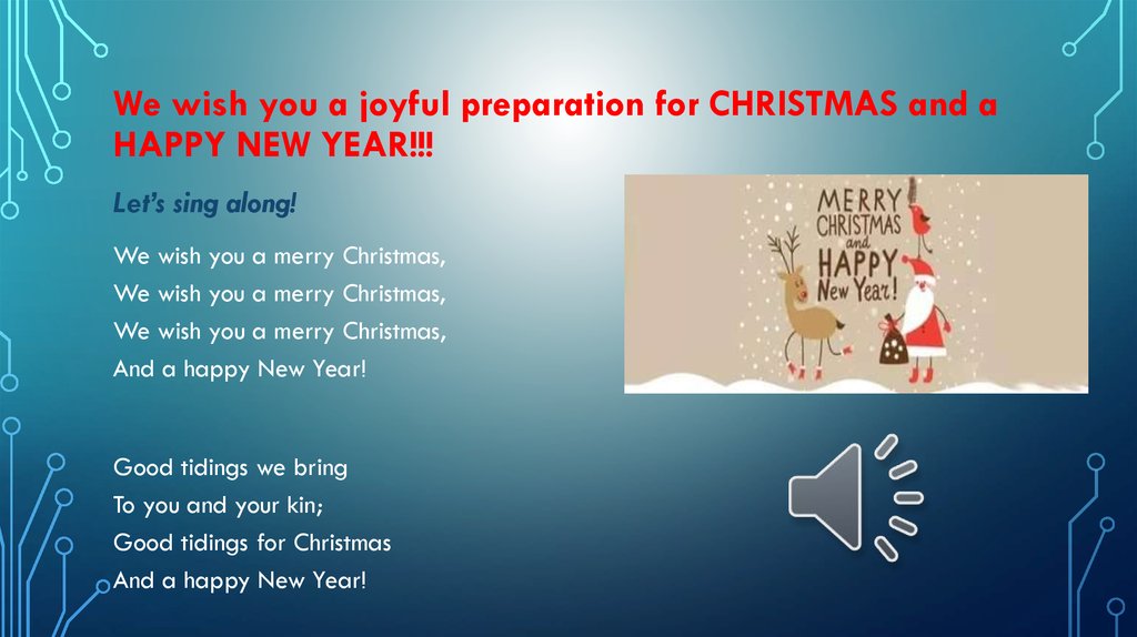 We wish you a joyful preparation for CHRISTMAS and a HAPPY NEW YEAR!!!