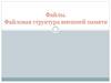 Файлы. Файловая структура внешней памяти