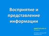 Восприятие и представление информации