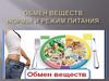 Обмен веществ. Нормы и режим питания