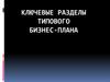 Ключевые разделы типового бизнес-плана