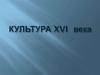 Культура XVI века
