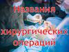 Названия хирургических операций