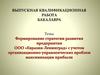 Формирование стратегии развития ООО «Евразия-Ленинград» с учетом организационно-управленческих проблем максимизации прибыли