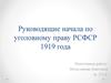 Руководящие начала по уголовному праву РСФСР 1919 года