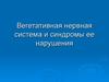 Вегетативная нервная система и синдромы ее нарушения