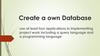 Create a own Database