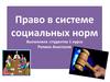 Право в системе социальных норм