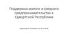 Поддержка малого и среднего предпринимательства в Удмуртской Республике
