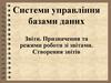 Системи управління базами даних. Звіти. Призначення та режими роботи зі звітами. Створення звітів