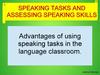 Speaking tasks and assessing speaking skills