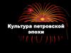 Культура петровской эпохи