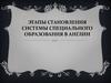 Этапы становления системы специального образования в Англии