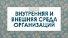 Внутренняя и внешняя среда организаций