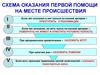 Схема оказания первой помощи на месте происшествия