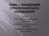 Концепция стратегического управления