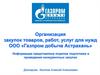 Организация закупок товаров, работ, услуг для нужд ООО «Газпром добыча Астрахань»