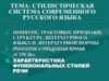 Стилистическая система современного русского языка