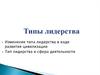 Типы лидерства. Изменение типа лидерства в ходе развития цивилизации. Тип лидерства и сфера деятельности