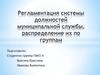 Регламентация системы должностей муниципальной службы, распределение их по группам