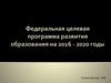 Федеральная целевая программа развития образования на 2016 - 2020 годы