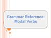 Grammar Reference: Modal Verbs