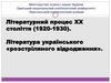 Літературний процес ХХ століття (1920-1930). Література українського «розстріляного відродження»