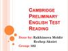 Cambridge Preliminary English Test Reading